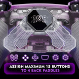 eXtremeRate SPARK Back Paddles Kit with OLED Display & Clicky Trigger Stops & Ergonomic Grips for PS5 Controller BDM-030/040/050 - Rubberized Clear & Gray - MZNPFU004M2