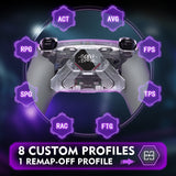 eXtremeRate SPARK Back Paddles Kit with OLED Display & Clicky Trigger Stops & Ergonomic Grips for PS5 Controller BDM-030/040/050 - Rubberized Clear & Gray - MZNPFU004M2