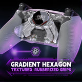 eXtremeRate SPARK Back Paddles Kit with OLED Display & Clicky Trigger Stops & Ergonomic Grips for PS5 Controller BDM-030/040/050 - Rubberized Clear & Gray - MZNPFU004M2