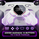 eXtremeRate SPARK Back Paddles Kit with OLED Display & Clicky Trigger Stops & Ergonomic Grips for PS5 Controller BDM-030/040/050 - Rubberized White & Black - MZNPFU005M2
