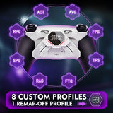 eXtremeRate SPARK Back Paddles Kit with OLED Display & Clicky Trigger Stops & Ergonomic Grips for PS5 Controller BDM-030/040/050 - Rubberized White & Black - MZNPFU005M2