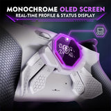 eXtremeRate SPARK Back Paddles Kit with OLED Display & Clicky Trigger Stops & Ergonomic Grips for PS5 Controller BDM-030/040/050 - Rubberized White & Black - MZNPFU005M2