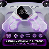 eXtremeRate SPARK Back Paddles Kit with OLED Display & Clicky Trigger Stops & Ergonomic Grips for PS5 Controller BDM-030/040/050 - Rubberized White & Gray - MZNPFU002M2