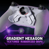 eXtremeRate SPARK Back Paddles Kit with OLED Display & Clicky Trigger Stops & Ergonomic Grips for PS5 Controller BDM-030/040/050 - Rubberized White & Gray - MZNPFU002M2