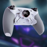 eXtremeRate SPARK Back Paddles Kit with OLED Display & Clicky Trigger Stops & Ergonomic Grips for PS5 Controller BDM-030/040/050 - Rubberized White & Gray - MZNPFU002M2