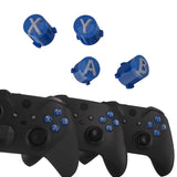 eXtremeRate Three-Thone ABXY Action Buttons with Classic Symbols for Xbox Series X & S Controller & Xbox One S/X & Xbox One Elite V1/V2 Controller - Yale Blue & Clear & New Hope Gray - JDX3M021