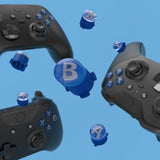 eXtremeRate Three-Thone ABXY Action Buttons with Classic Symbols for Xbox Series X & S Controller & Xbox One S/X & Xbox One Elite V1/V2 Controller - Yale Blue & Clear & New Hope Gray - JDX3M021