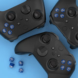 eXtremeRate Three-Thone ABXY Action Buttons with Classic Symbols for Xbox Series X & S Controller & Xbox One S/X & Xbox One Elite V1/V2 Controller - Yale Blue & Clear & New Hope Gray - JDX3M021