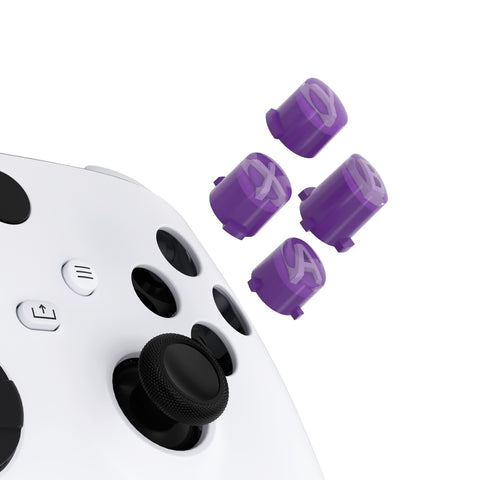 eXtremeRate Three-Thone ABXY Action Buttons with Classic Symbols for Xbox Series X & S Controller & Xbox One S/X & Xbox One Elite V1/V2 Controller - Mist Purple & Clear & Taro Purple - JDX3M023