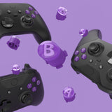 eXtremeRate Three-Thone ABXY Action Buttons with Classic Symbols for Xbox Series X & S Controller & Xbox One S/X & Xbox One Elite V1/V2 Controller - Mist Purple & Clear & Taro Purple - JDX3M023