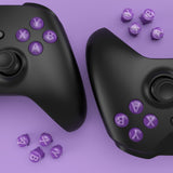 eXtremeRate Three-Thone ABXY Action Buttons with Classic Symbols for Xbox Series X & S Controller & Xbox One S/X & Xbox One Elite V1/V2 Controller - Mist Purple & Clear & Taro Purple - JDX3M023