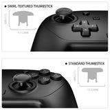 eXtremeRate ThumbsGear Interchangeable Ergonomic Thumbsticks for Nintendo Switch 2 Pro Controller - Black - YZDPTM001
