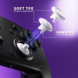 eXtremeRate ThumbsGear Interchangeable Ergonomic Thumbsticks for Nintendo Switch 2 Pro Controller - White - YZDPTM003