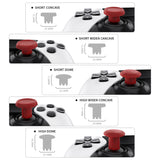 eXtremeRate ThumbsGear Interchangeable Thumbsticks for PS5 Edge Controller - Carmine Red - XCKEGM004