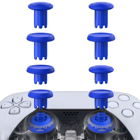 eXtremeRate ThumbsGear V3 Interchangeable Ergonomic Thumbsticks for PS5 Controller, Replacement Analog Thumb Sticks for PS4 Controller - 4 Height Adjustable Convex & Concave Grip Joysticks - Blue - NNFPFM006