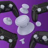 eXtremeRate ThumbsGear V3 Interchangeable Ergonomic Thumbsticks for PS5 Controller, Replacement Analog Thumb Sticks for PS4 Controller - 4 Height Adjustable Convex & Concave Grip Joysticks - Original White - NNFPFM002