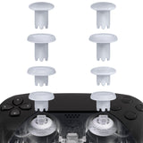 eXtremeRate ThumbsGear V3 Interchangeable Ergonomic Thumbsticks for PS5 Controller, Replacement Analog Thumb Sticks for PS4 Controller - 4 Height Adjustable Convex & Concave Grip Joysticks - Original White - NNFPFM002