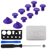 eXtremeRate ThumbsGear V3 Interchangeable Ergonomic Thumbsticks for PS5 Controller, Replacement Analog Thumb Sticks for PS4 Controller - 4 Height Adjustable Convex & Concave Grip Joysticks - Purple - NNFPFM005