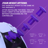 eXtremeRate ThumbsGear V3 Interchangeable Ergonomic Thumbsticks for PS5 Controller, Replacement Analog Thumb Sticks for PS4 Controller - 4 Height Adjustable Convex & Concave Grip Joysticks - Purple - NNFPFM005