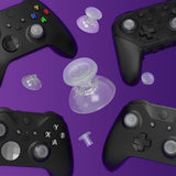 eXtremeRate ThumbsGear V3 Interchangeable Thumbsticks for Xbox Core Controller, 4 Height Adjustable Convex and Concave Grip Joysticks for Xbox One S/X/Elite, for Nintendo Switch Pro Controller - Clear - VRVX3M003