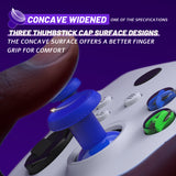 eXtremeRate ThumbsGear V3 Interchangeable Thumbsticks for Xbox Core Controller, 4 Height Adjustable Convex and Concave Grip Joysticks for Xbox One S/X/Elite, for Nintendo Switch Pro Controller - Blue - VRVX3M006