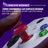 eXtremeRate ThumbsGear V3 Interchangeable Thumbsticks for Xbox Core Controller, 4 Height Adjustable Convex and Concave Grip Joysticks for Xbox One S/X/Elite, for Nintendo Switch Pro Controller - Carmine Red - VRVX3M004