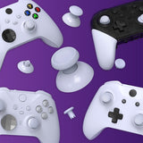 eXtremeRate ThumbsGear V3 Interchangeable Thumbsticks for Xbox Core Controller, 4 Height Adjustable Convex and Concave Grip Joysticks for Xbox One S/X/Elite, for Nintendo Switch Pro Controller - Original White - VRVX3M002