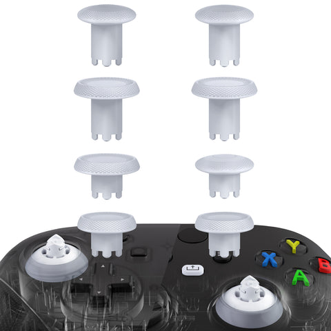 eXtremeRate ThumbsGear V3 Interchangeable Thumbsticks for Xbox Core Controller, 4 Height Adjustable Convex and Concave Grip Joysticks for Xbox One S/X/Elite, for Nintendo Switch Pro Controller - Original White - VRVX3M002