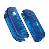 eXtremeRate Transparent Clear Blue Joycon Handheld Controller Housing with Full Set Buttons, DIY Replacement Shell Case for NS Switch JoyCon & OLED JoyCon - Console Shell NOT Included - CM504