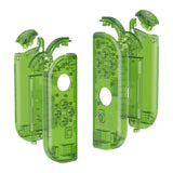 eXtremeRate Transparent Clear Green Joycon Handheld Controller Housing with Full Set Buttons, DIY Replacement Shell Case for NS Switch JoyCon & OLED JoyCon - Console Shell NOT Included - CM503