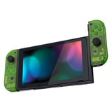 eXtremeRate Transparent Clear Green Joycon Handheld Controller Housing with Full Set Buttons, DIY Replacement Shell Case for NS Switch JoyCon & OLED JoyCon - Console Shell NOT Included - CM503