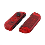 eXtremeRate Transparent Clear Red Joycon Handheld Controller Housing with Full Set Buttons, DIY Replacement Shell Case for NS Switch JoyCon & OLED JoyCon - Console Shell NOT Included - CM502