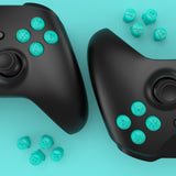 eXtremeRate Two-Tone ABXY Action Buttons with Classic Symbols for Xbox Series X & S Controller & Xbox One S/X & Xbox One Elite V1/V2 Controller - Teal Green & Clear - JDX3M024
