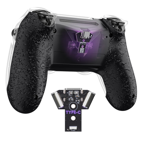 eXtremeRate Type-C Version Replacement Bottom Shell Compatible with PS4 Controller JDM-040/050/055 Models - Textured Black - TCFP4P002