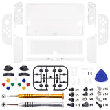 eXtremeRate White Full Set Shell for Nintendo Switch OLED, Replacement Console Back Plate & Kickstand, NS Joycon Handheld Controller Housing & Buttons for Nintendo Switch OLED - AQUSOP002