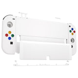 eXtremeRate White Full Set Shell for Nintendo Switch OLED, Replacement Console Back Plate & Kickstand, NS Joycon Handheld Controller Housing & Buttons for Nintendo Switch OLED - AQUSOP002