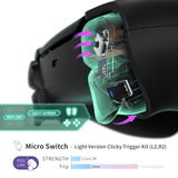 eXtremeRate Whole Set - Light Version Clicky Kit for PS5 Controller BDM-030, Custom Micro Switch L2R2 Face Buttons Clicky Kit and Tactile L1R1 Keys Mouse Click for PS5 Controller - PFMD013V2