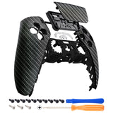 eXtremeRate Black Silver Carbon Fiber Touchpad Front Housing Shell Compatible with ps5 Controller BDM-010/020/030/040/050, DIY Replacement Shell Custom Touch Pad Cover Compatible with ps5 Controller - ZPFS2009G3