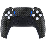 eXtremeRate Black Silver Carbon Fiber Touchpad Front Housing Shell Compatible with ps5 Controller BDM-010/020/030/040/050, DIY Replacement Shell Custom Touch Pad Cover Compatible with ps5 Controller - ZPFS2009G3