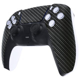 eXtremeRate Black Silver Carbon Fiber Touchpad Front Housing Shell Compatible with ps5 Controller BDM-010/020/030/040/050, DIY Replacement Shell Custom Touch Pad Cover Compatible with ps5 Controller - ZPFS2009G3