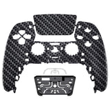 eXtremeRate Black Silver Carbon Fiber Touchpad Front Housing Shell Compatible with ps5 Controller BDM-010/020/030/040/050, DIY Replacement Shell Custom Touch Pad Cover Compatible with ps5 Controller - ZPFS2009G3