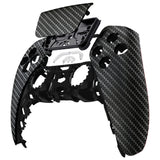 eXtremeRate Black Silver Carbon Fiber Touchpad Front Housing Shell Compatible with ps5 Controller BDM-010/020/030/040/050, DIY Replacement Shell Custom Touch Pad Cover Compatible with ps5 Controller - ZPFS2009G3