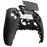 eXtremeRate Black Silver Carbon Fiber Touchpad Front Housing Shell Compatible with ps5 Controller BDM-010/020/030/040/050, DIY Replacement Shell Custom Touch Pad Cover Compatible with ps5 Controller - ZPFS2009G3