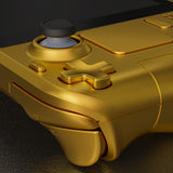 eXtremeRate Replacement Chrome Gold Full Set Shell with Buttons for Steam Deck LCD - QESDD001