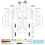 eXtremeRate D-Pad Version Replacement Full Set Shell Case with Buttons for Joycon 2 of Nintendo Switch 2 - Deluxe Version - Clear - SZMNTM004