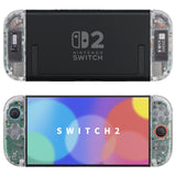 eXtremeRate DIY Replacement Full Set Shell Case with Buttons for Joycon 2 of Nintendo Switch 2 - Deluxe Version - Clear - AWHNTM006