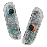 eXtremeRate DIY Replacement Full Set Shell Case with Buttons for Joycon 2 of Nintendo Switch 2 - Deluxe Version - Clear - AWHNTM006