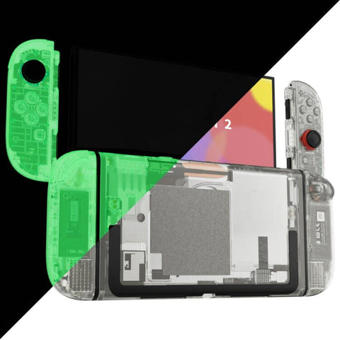 eXtremeRate DIY Replacement Full Set Shells with Buttons for Nintendo Switch 2 - Deluxe Version - Glow in Dark - Green - QGRNTM007