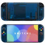 eXtremeRate DIY Replacement Full Set Shells with Buttons for Nintendo Switch 2 - Essence Version - Clear Blue - RHANTM005
