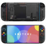 eXtremeRate DIY Replacement Full Set Shells with Buttons for Nintendo Switch 2 - Essence Version - Clear Slate Black - RHANTM002